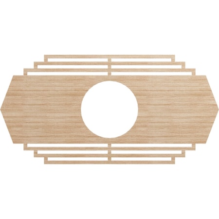 Ekena Millwork Chrysler Wood Fretwork Pierced Ceiling Medallion, Alder, 38"W x 19"H x 10"ID x 1/4"T CMWP38X19X0250CSAL